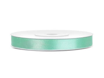 Satijn Lint Mintgroen 6mm 25m, Verzenden