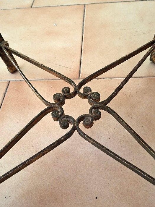 Fabrizio Marcelletti - Kruk - IJzer, Leder, Antiquités & Art, Antiquités | Meubles | Chaises & Canapés