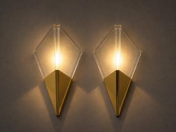 Limburg Glashütte - Wandlamp - Opaline glas - Een paar, Antiek en Kunst