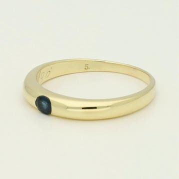 Bague - 14 carats Or jaune - Saffier., Nieuw