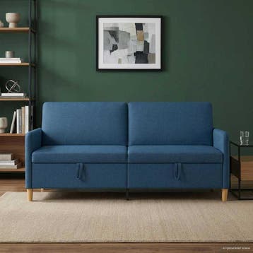 vidaXL Sofa met Opbergruimte Blauw 192 x 78 x 87 cm, Huis en Inrichting, Verzenden, Nieuw