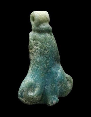 Oud-Egyptisch - Amulet van geglazuurd faience - Lotus -