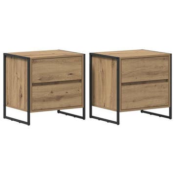 Nachtkastjes Eiken (2st) | Retour deal | Knallerprijs, Maison & Meubles, Chambre à coucher | Tables de chevet, Verzenden