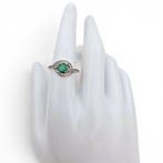 Sans prix de réserve - Bague Argent - Émeraude (Certifié)