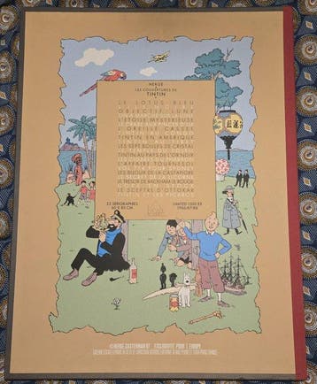 Tintin Compleet koffret met de 22 zeefdrukken Escale Paris +