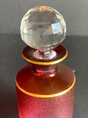 Bocal - Cristal, Or - Style Baccarat Sully, Antiquités & Art