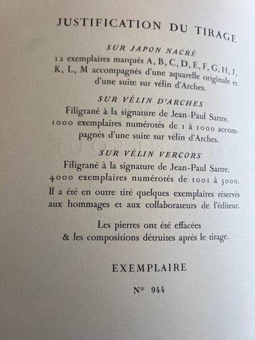 Jean-Paul Sartre / Walter Spitzer - LŒuvre romanesque de