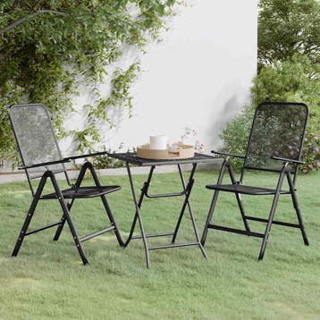 vidaXL 3-delige Tuinset metaalgaas antracietkleurig, Tuin en Terras, Tuinsets en Loungesets, Verzenden, Nieuw, Tuinset