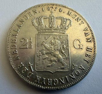 Nederland. Willem III. 2 1/2 Gulden 1874