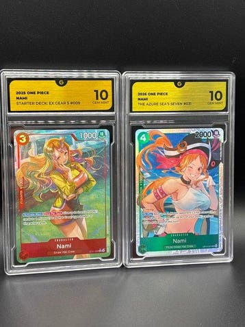Bandai - 2 Graded card - One Piece - Nami Starter Deck & The, Nieuw