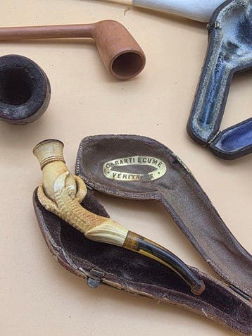 Sans prix de réserve - Pipe - écume, Bois, Terre cuite - (9), Nieuw