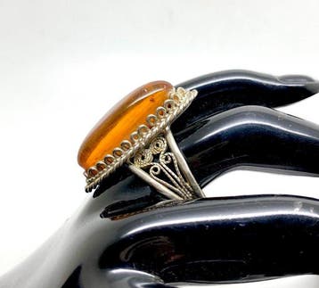 Ancienne bague en ambre baltiqe naturel - Ambre - Succinite, Collections