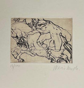 Claude Weisbuch (1927-2014) - Cavalier - Homme sur un Cheval