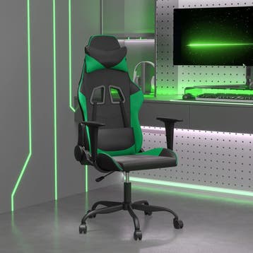 vidaXL Massage gamestoel kunstleer zwart en groen, Huis en Inrichting, Verzenden, Nieuw