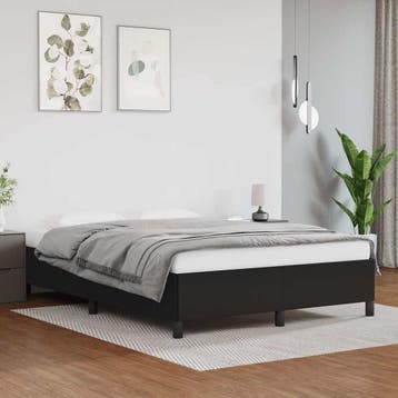 vidaXL Bedframe zonder matras 140x200 cm kunstleer zwart, Verzenden, Nieuw