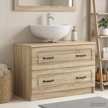 vidaXL Wastafel kabinet voor de badkamer UTRECHT Sonoma, Verzenden, Nieuw