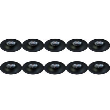 Pragmi Nora Pro 10 Pack Spot Armatuur - GU10 Inbouwspot - Zw, Verzenden, Nieuw
