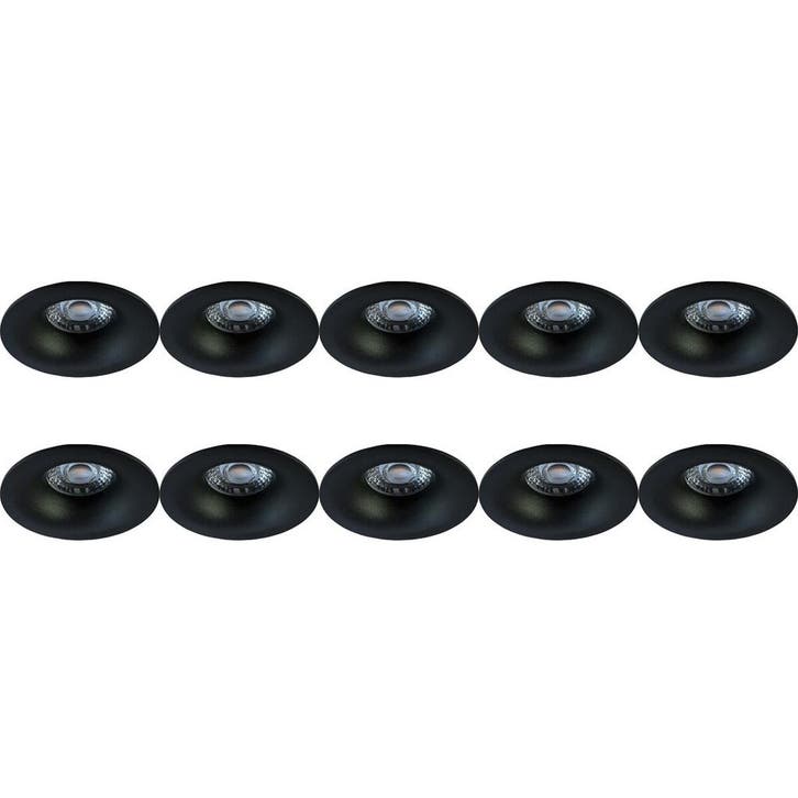 Pragmi Nora Pro 10 Pack Spot Armatuur - GU10 Inbouwspot - Zw, Huis en Inrichting, Lampen | Overige, Nieuw, Verzenden