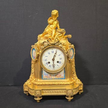 Horloge de table Style Louis XIV - Bronze doré - 1850-1900 -, Antiek en Kunst