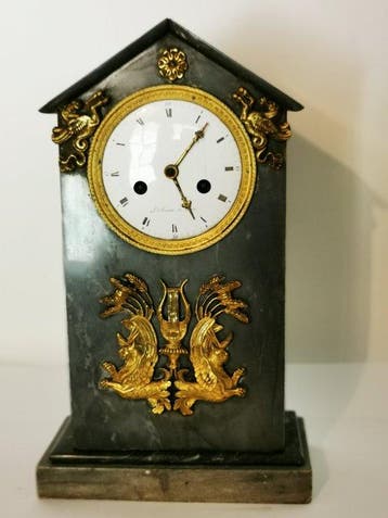 Pendule - L. Simon - Marmer, Brons - 1850-1900, Antiek en Kunst, Antiek | Klokken