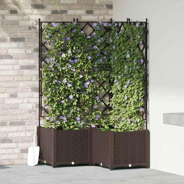 vidaXL Plantenbak 3 st Bruin 80 x 80 x 143 cm PP, Verzenden, Nieuw
