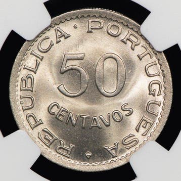 Portugees Kaapverdië. Republic. 50 centavos 1949 - NGC - MS, Postzegels en Munten