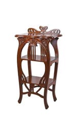 Art Nouveau stijl houten etagère - Bijzettafel - Hout -