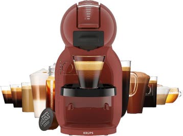 Krups -  Mini Me 2 Capsulemachine Met Melk Functie Red Brick, Elektronische apparatuur, Verzenden, Nieuw, Koffiepads en cups, Afneembaar waterreservoir