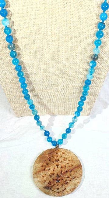 Blauwe agaat en beschermend amulet - Draken - Wijsheid en