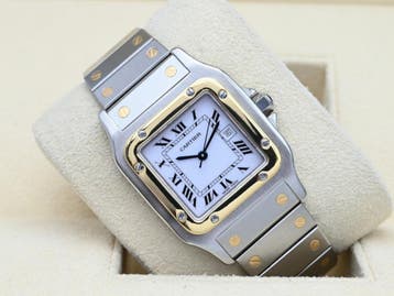Cartier Santos Ref. 2961 Year 1990s (Box), Overige merken, Polshorloge, Ophalen of Verzenden, Zo goed als nieuw