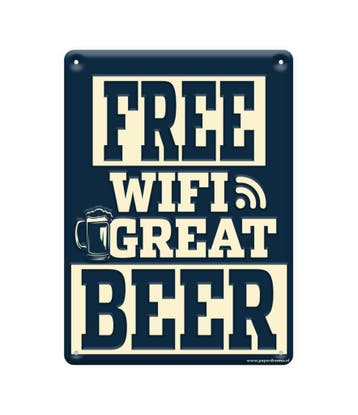 Metalen Bord Free Wifi, Verzenden, Nieuw