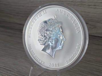 Australië. 2 Dollars 2011 Year Of The Rabbit 2 oz