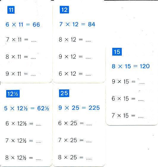 Kwartet Tafels 11, 12, 12,5, 15 en 25 Blauw, Livres, Livres scolaires, Envoi
