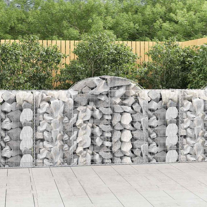 vidaXL Schanskorven 4 st gewelfd 200x50x100/120 cm ijzer, Tuin en Terras, Bloempotten, Nieuw, Verzenden