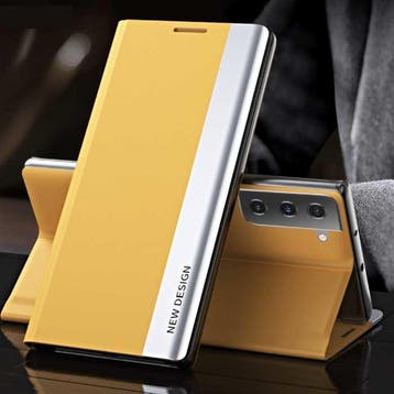 Samsung S20 Magnetische Flip Case - Luxe Hoesje Cover Geel, Verzenden, Nieuw
