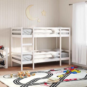 vidaXL Stapelbed 90x190 cm massief grenenhout wit, Verzenden