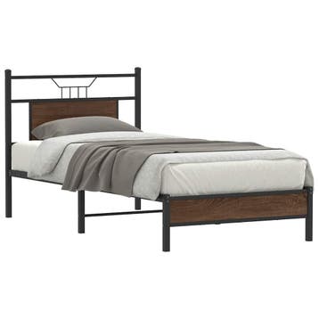 vidaXL Bedframe zonder matras bewerkt hout bruin eikenkleur, Verzenden, Nieuw