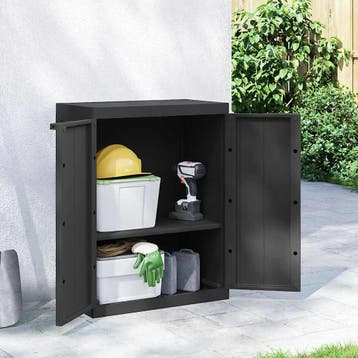 vidaXL Tuinkast 65x37x85 cm polypropeen zwart, Verzenden