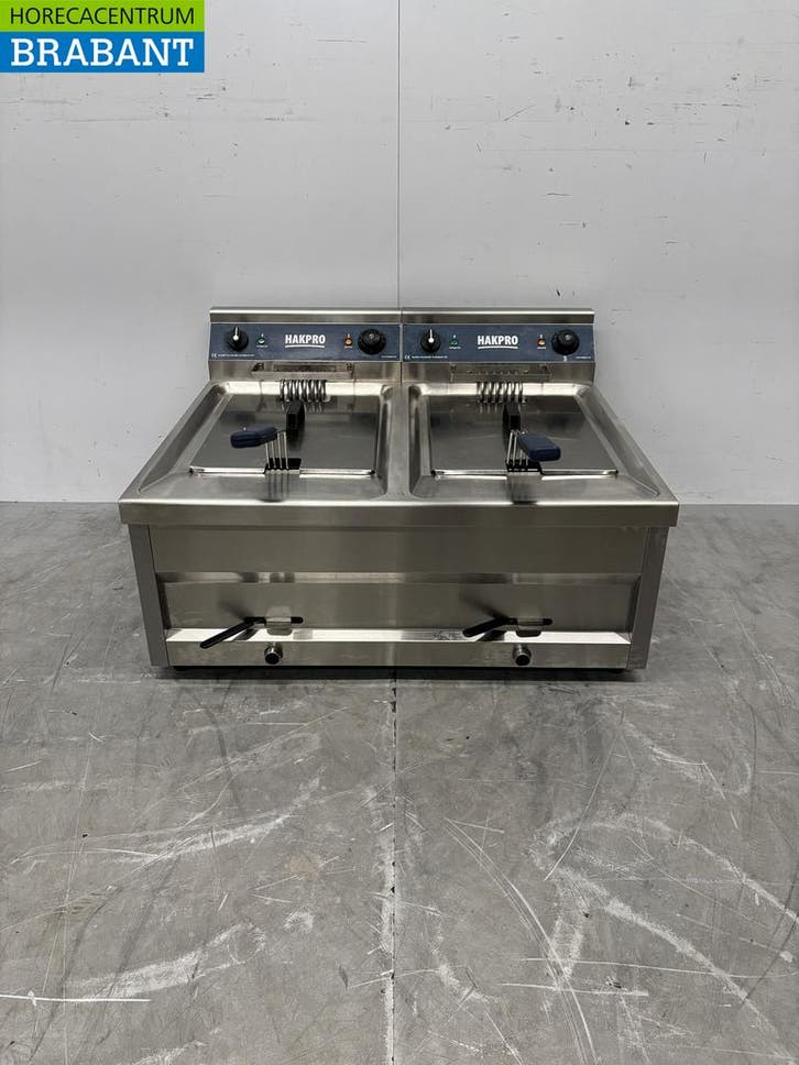 Friteuse Hakpro en acier inoxydable 2 x 12 litres 2 x 400V, Articles professionnels, Horeca | Autre, Envoi