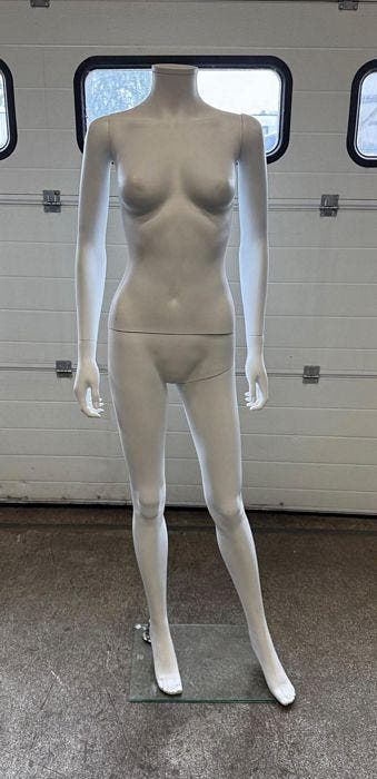 Paspop, Etalagepop Vrouw, B48 x D28 x H160cm, wit