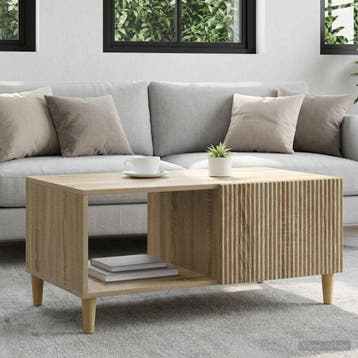 vidaXL Salontafel Sonoma Eiken 90 x 50 x 40 cm Bewerkt hout, Verzenden