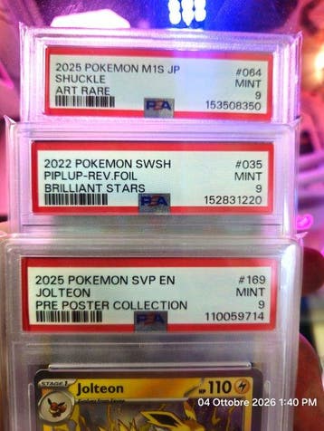 Pokémon - 3 Graded card - Shuckle, Jolteon, Piplup #035;, Hobby & Loisirs créatifs