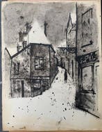 Yves Ganne (1931-2019) - Vue de ruelles (Montmartre ?).