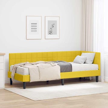 vidaXL Hoekbedframe met Matras met hoofdeinde 2 st Geel, Verzenden, Nieuw