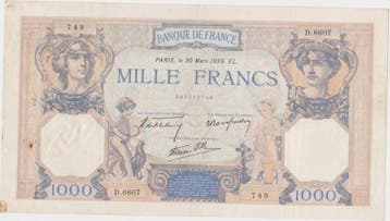 France Frankreich Fay 38/35 1 000 Francs Ceres en Merkur..., Verzenden, België