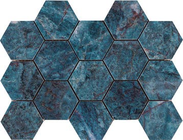 32,5x22,5 HEX CR.LUX KIONIA AZZURRO Glans, Ophalen of Verzenden