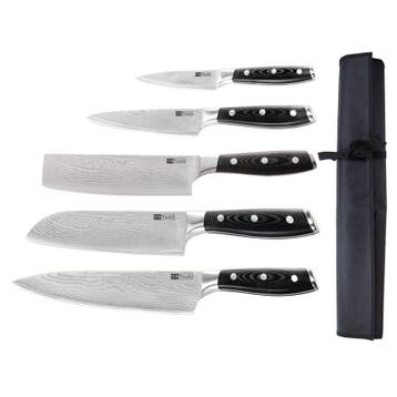 Messenset | TSUKI | RVS | Zwart | 5 Stuks | Incl. Foudraal, Verzenden
