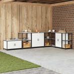 vidaXL Keukenopslag HATTEM Wit 90 x 50 x 92 cm Staal, Verzenden, Nieuw