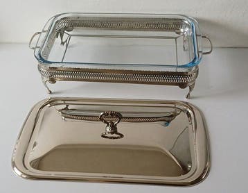 Plat de cuisson (3) - Plaqué(e) argent, verre résistant au