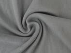 10 meter rib boordstof - zilvergrijs, Verzenden, 30 tot 120 cm, Katoen, Grijs